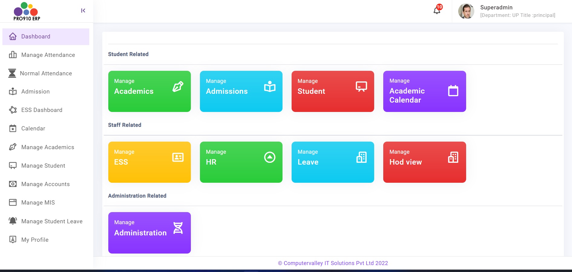 Pro910 Best school ERP system is a software solution